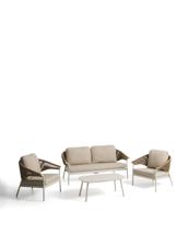 Комплект La Forma (ех Julia Grup) Комплект садовой мебели Zuara алюминия цвета экрю и коричневой веревки арт. 483475