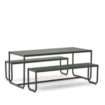 Комплект La Forma (ех Julia Grup) Sotil Набор из 2 скамеек и стола из оцинкованной стали арт. 192989