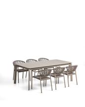 Комплект La Forma (ех Julia Grup) Комплект садовой мебели Brela стол и 6 стульев Livadia из алюминия цвета таупе арт. 483215