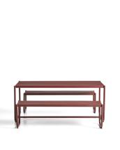 Комплект La Forma (ех Julia Grup) Комплект Sotil из 2 скамеек и стола из стали с гранатовой отделкой 183 x 83 cm арт. 481283