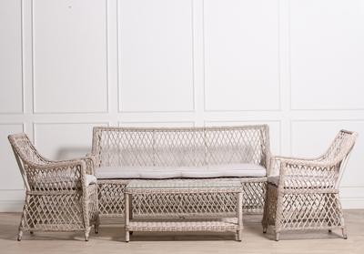 Комплект RATTAN WOOD MNT-X Комплект для отдыха 2 кресла, 1 стол, 1 диван MONTREUX (МОНТРЁ) из искусственного ротанга, бежевый меланж арт. 219670