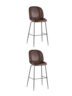 Комплект Stool Group Стул барный Beetle PU со спинкой коричневый 2 шт арт. УТ000038311