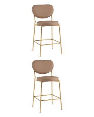 Комплект Stool Group Стул полубарный Барбара NEW экокожа бежевая золотые ножки 2 шт. арт. УТ000041047
