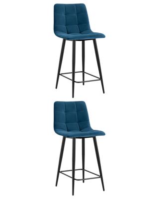 Комплект Stool Group Стул полубарный Джанго велюр синий 2 шт. арт. УТ000038504