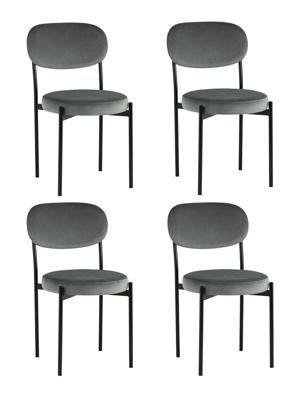Комплект Stool Group Стул Бриф NEW велюр тёмно-серый 4 шт арт. УТ000037773