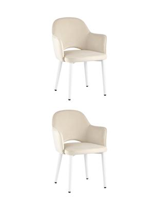 Комплект Stool Group Стул Венера велюр кремовый ножки белые 2 шт арт. УТ000038664