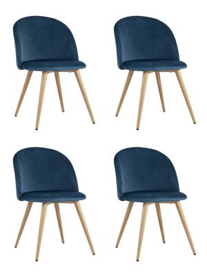 Комплект Stool Group Стул Лион велюр голубой 4 шт арт. УТ000037445