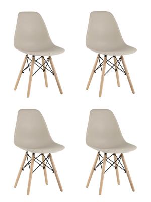 Комплект Stool Group Стул Eames Style DSW бежевый x4 (разборный каркас) арт. УТ000037158
