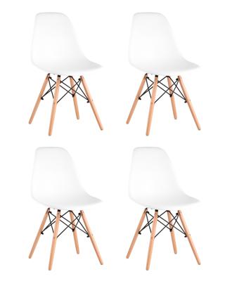Комплект Stool Group Стул Eames Style DSW белый x4 (разборный каркас) арт. УТ000036422