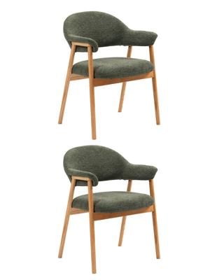 Комплект Stool Group Стул обеденный Tavu с деревянными ножками зеленый 2 шт. арт. УТ000042032