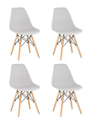 Комплект Stool Group Стул Eames Style DSW светло-серый x4 (разборный каркас) арт. УТ000037608
