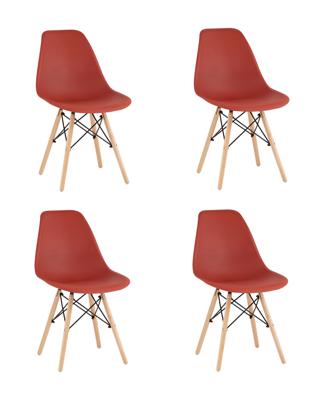 Комплект Stool Group Стул Eames Style DSW терракотовый x4 (разборный каркас) арт. УТ000039376