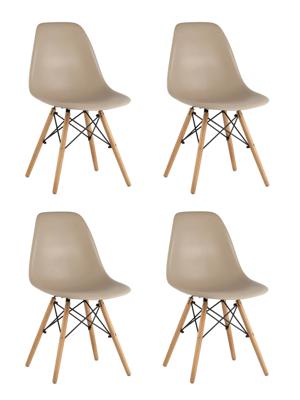 Комплект Stool Group Стул Eames DSW бежевый x4 арт. УТ000005356