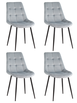 Комплект Stool Group Стул Флекс New велюр пыльно-голубой 4шт. арт. УТ000039328