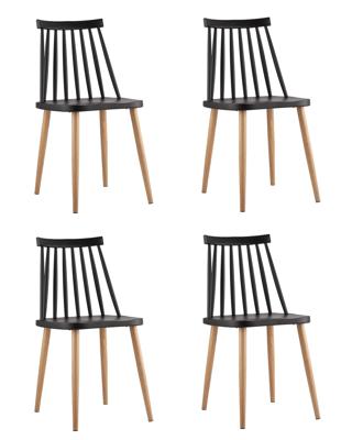Комплект Stool Group Стул Морган пластиковый черный 4 шт арт. УТ000037495