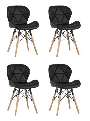 Комплект Stool Group Стул Бон экокожа черный 4 шт. арт. УТ000035727