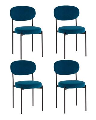Комплект Stool Group Стул Бриф DD велюр синий 4 шт. арт. УТ000041542