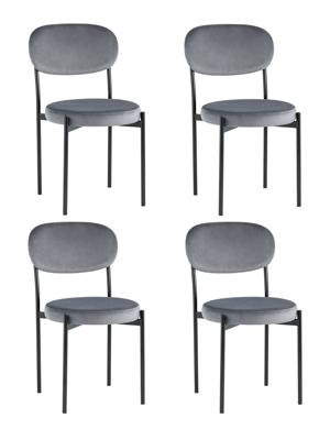 Комплект Stool Group Стул Бриф NEW велюр серый 4 шт арт. УТ000037769