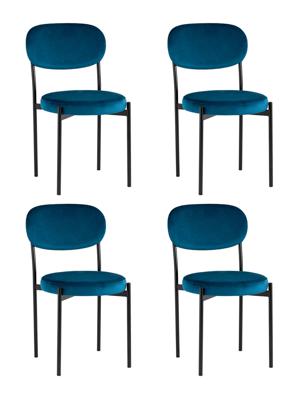 Комплект Stool Group Стул Бриф NEW велюр синий 4 шт арт. УТ000037771