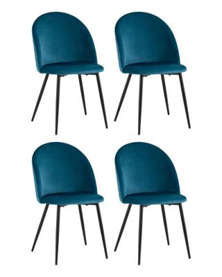Комплект Stool Group Стул Lilly велюр сине-зеленый 4 шт. арт. УТ000040715