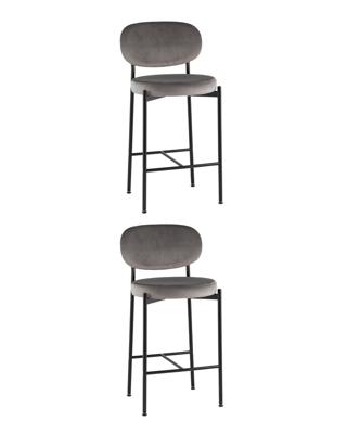 Комплект Stool Group Стул полубарный Бриф VD велюр серый 2 шт. арт. УТ000042510