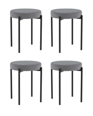 Комплект Stool Group Табурет Бриф Original велюр серый 4 шт. арт. УТ000042657