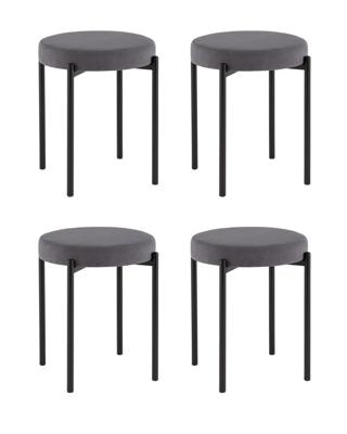 Комплект Stool Group Табурет Бриф Original велюр темно-серый 4 шт. арт. УТ000042730