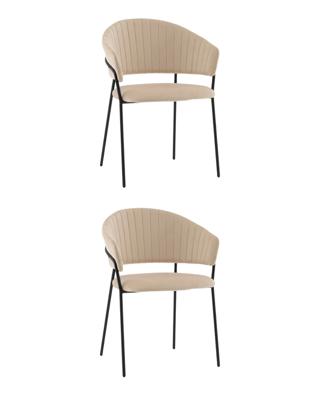 Комплект Stool Group Стул Бруно NEW велюр кремовый, опора черный муар (набор 2 шт) арт. УТ000043136
