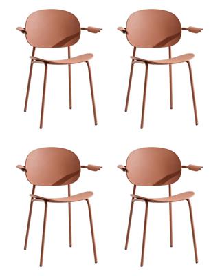 Комплект Stool Group Стул Edie c подлокотниками пластик коричневый 4 шт. арт. УТ000043515