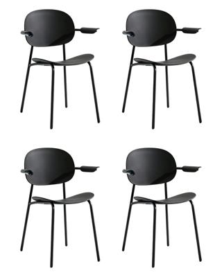 Комплект Stool Group Стул Edie c подлокотниками пластик черный 4 шт. арт. УТ000043517