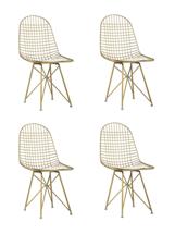 Комплект Stool Group Стул обеденный Eiffel золотой с белой подушкой 4 шт арт. УТ000037507