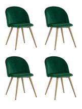 Комплект Stool Group Стул Лион велюр с ромбами зеленый 4 шт арт. УТ000037465