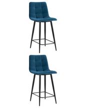 Комплект Stool Group Стул полубарный Джанго велюр синий 2 шт. арт. УТ000038504