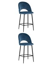 Комплект Stool Group Стул полубарный Меган велюр пыльно-синий 2 шт. арт. УТ000038512