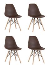 Комплект Stool Group Стул Eames Style DSW коричневый x4 (разборный каркас) арт. УТ000037606