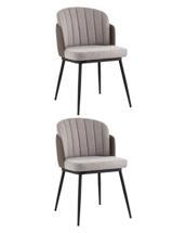 Комплект Stool Group Стул Пенелопа рогожка серый с серой экокожей 2 шт. арт. УТ000041044