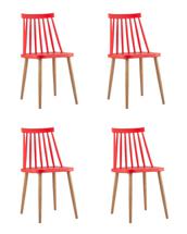 Комплект Stool Group Стул Морган пластиковый красный 4 шт арт. УТ000037493