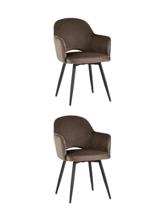 Комплект Stool Group Стул Венера вращающийся велюр коричневый 2 шт арт. УТ000038669