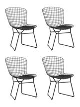 Комплект Stool Group Стул обеденный Bertoia черный с черной подушкой 4 шт арт. УТ000037503