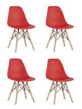 Комплект Stool Group Стул Eames Style DSW красный x4 (разборный каркас) арт. УТ000037607