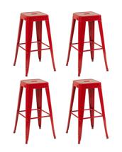 Комплект Stool Group Стул барный TOLIX красный глянцевый KD 4 шт. арт. УТ000042399