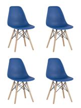 Комплект Stool Group Стул Eames Style DSW синий x4 (разборный каркас) арт. УТ000037610