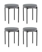 Комплект Stool Group Табурет Бриф Original велюр серый 4 шт. арт. УТ000042657