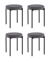 Комплект Stool Group Табурет Бриф Original велюр темно-серый 4 шт. арт. УТ000042730