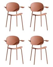 Комплект Stool Group Стул Edie c подлокотниками пластик коричневый 4 шт. арт. УТ000043515