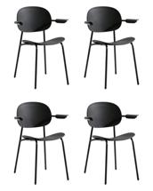 Комплект Stool Group Стул Edie c подлокотниками пластик черный 4 шт. арт. УТ000043517