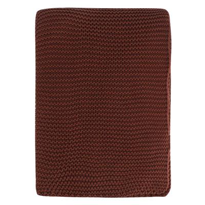 Комплект Tkano Плед из хлопка жемчужной вязки коричневого цвета из коллекции essential, 130х180 см арт. TK25-TH0008