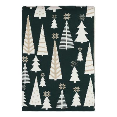 Комплект Tkano Плед из хлопка с новогодним рисунком whitewood из коллекции new year essential, 130x180 см арт. TK25-TH0005