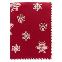 Комплект Tkano Плед из хлопка с новогодним рисунком fluffy snowflakes из коллекции new year essential, 130х180 см арт. TK23-TH0006