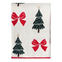 Комплект Tkano Плед из хлопка с новогодним рисунком christmas bows из коллекции new year essential, 130x180 см арт. TK25-TH0003